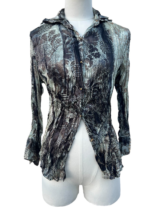 Roberto Cavalli silk printed crinckle shirt