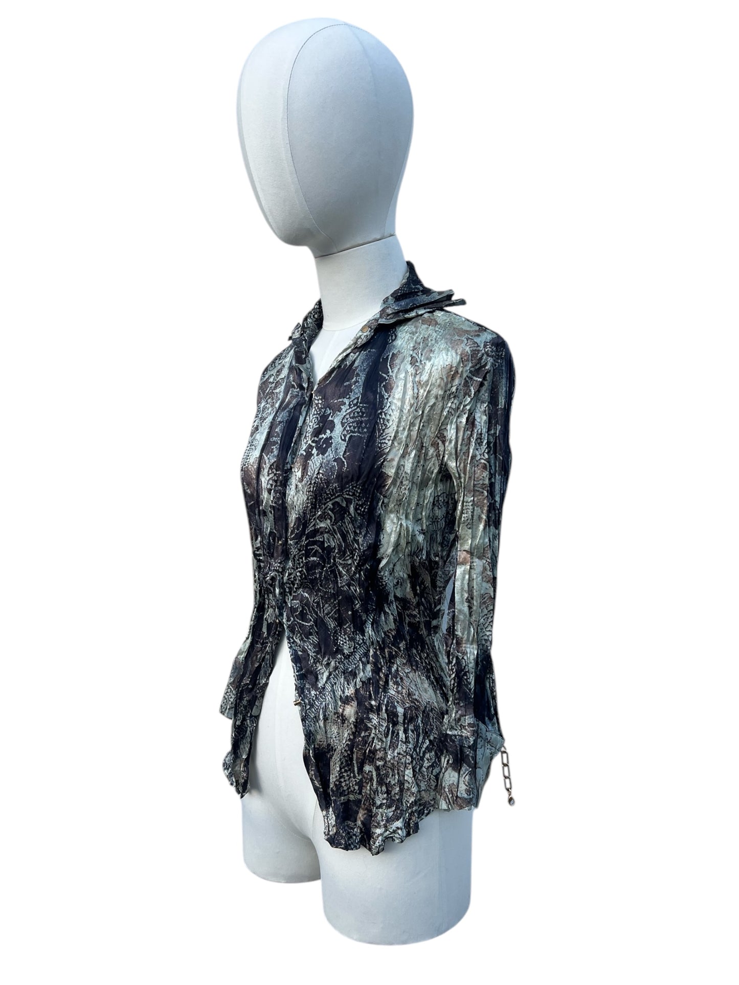 Roberto Cavalli silk printed crinckle shirt