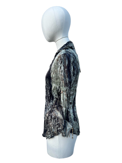 Roberto Cavalli silk printed crinckle shirt