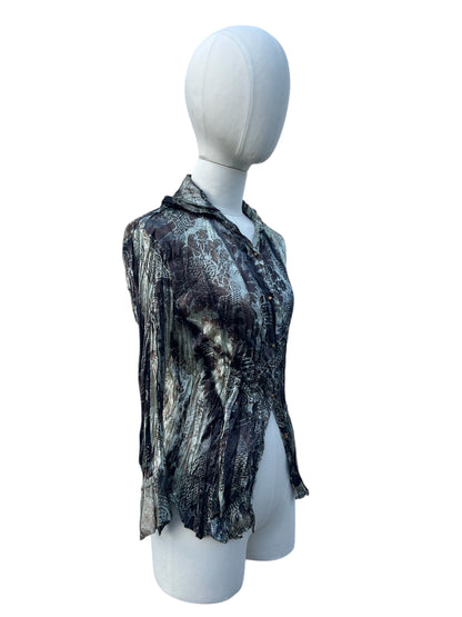 Roberto Cavalli silk printed crinckle shirt