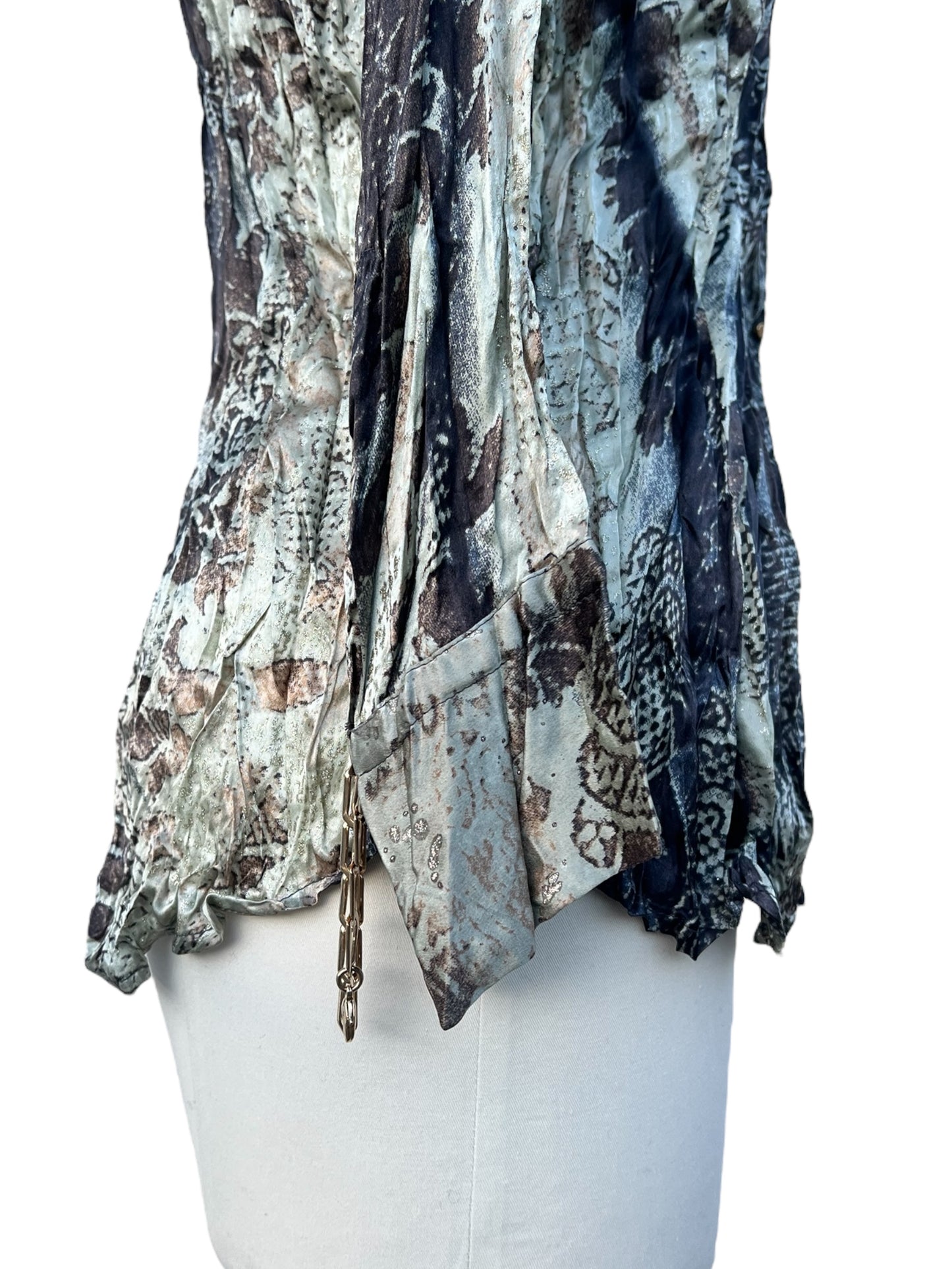 Roberto Cavalli silk printed crinckle shirt