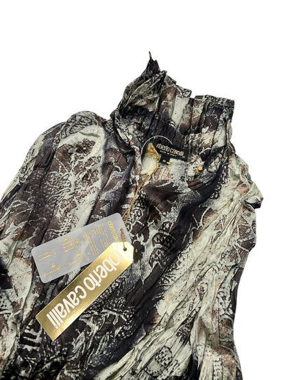 Roberto Cavalli silk printed crinckle shirt