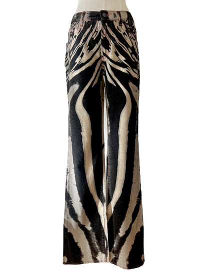 Roberto Cavalli psychedelic zebra pants