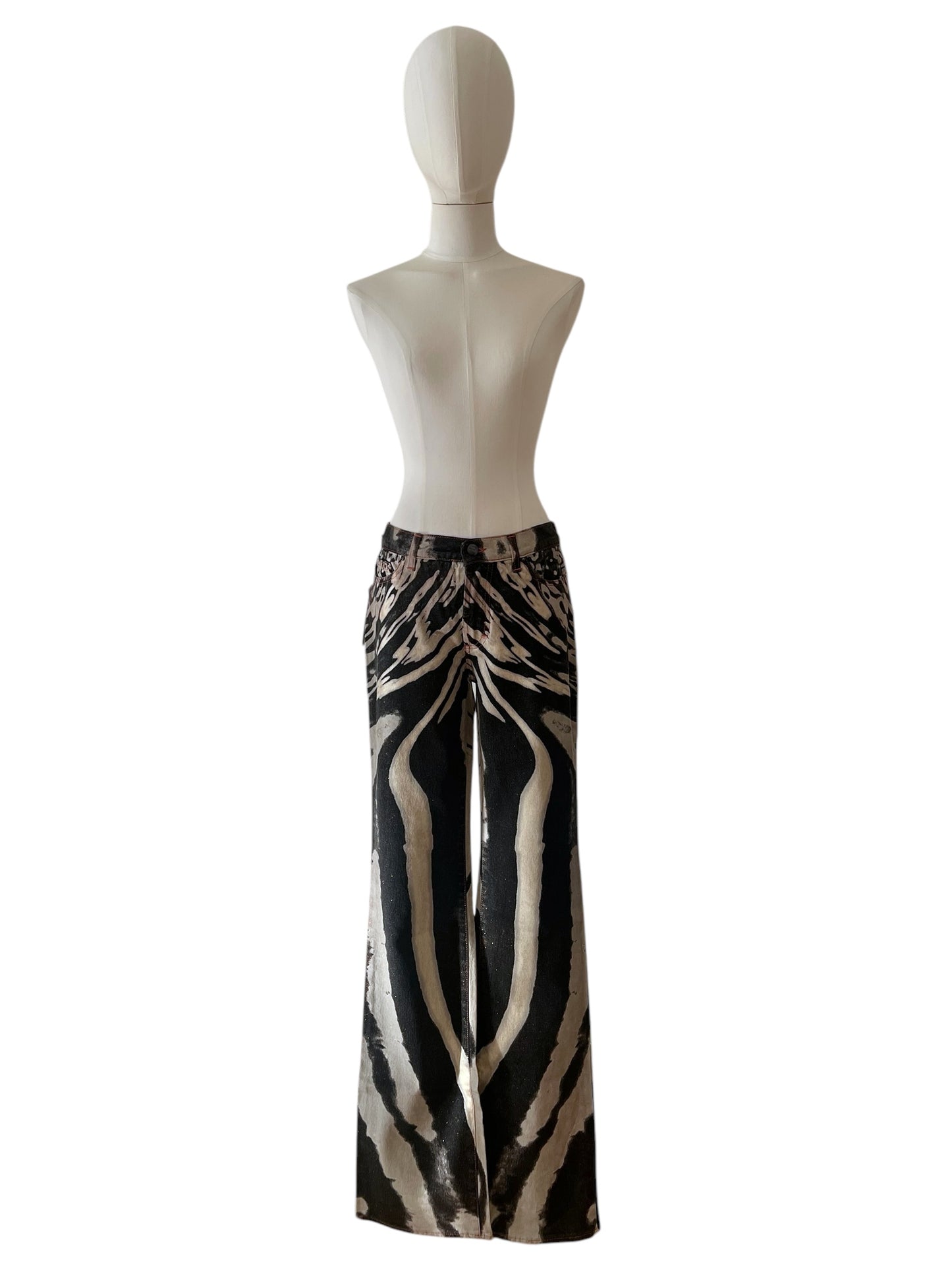 Roberto Cavalli psychedelic zebra pants