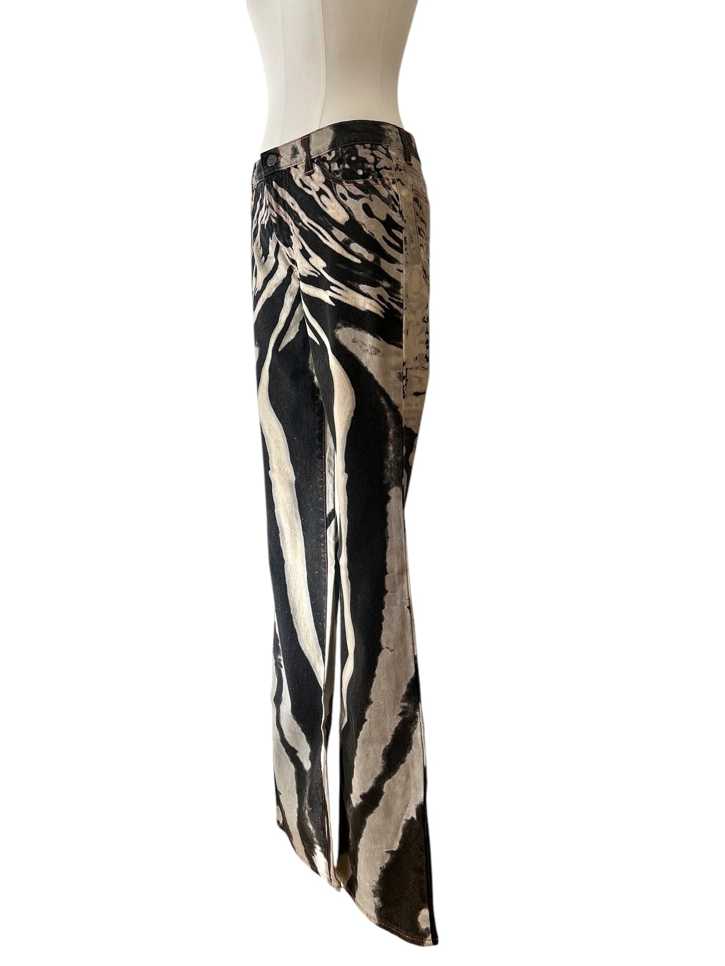 Roberto Cavalli psychedelic zebra pants