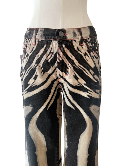 Roberto Cavalli psychedelic zebra pants