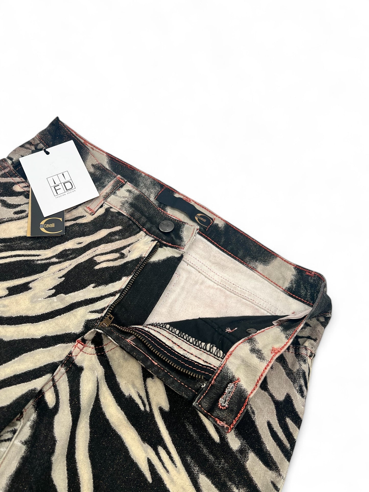 Roberto Cavalli psychedelic zebra pants