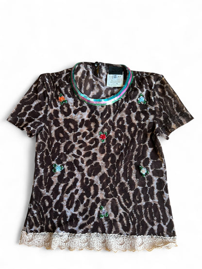 Dolce & Gabbana leopard mesh top