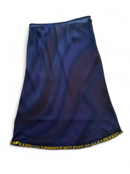 Prada FW1997 purple rhinestone embroidered skirt