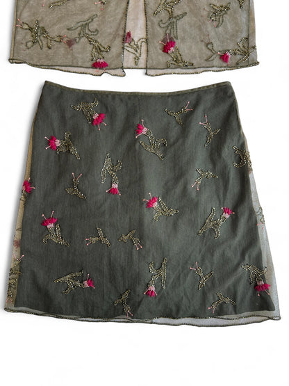 Prada FW1997  embroidered tulle ensamble