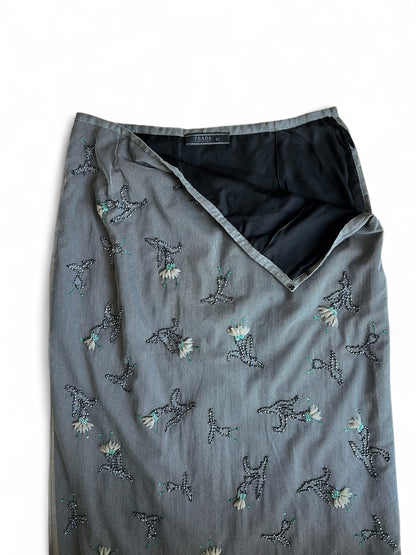 Prada FW1997  long embroidered skirt