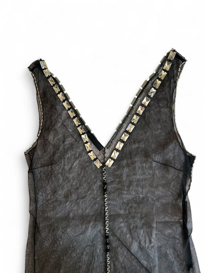 Prada FW 1997 embellished mini dress