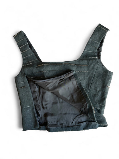 Prada SS1998 ardesia embroidered bustier