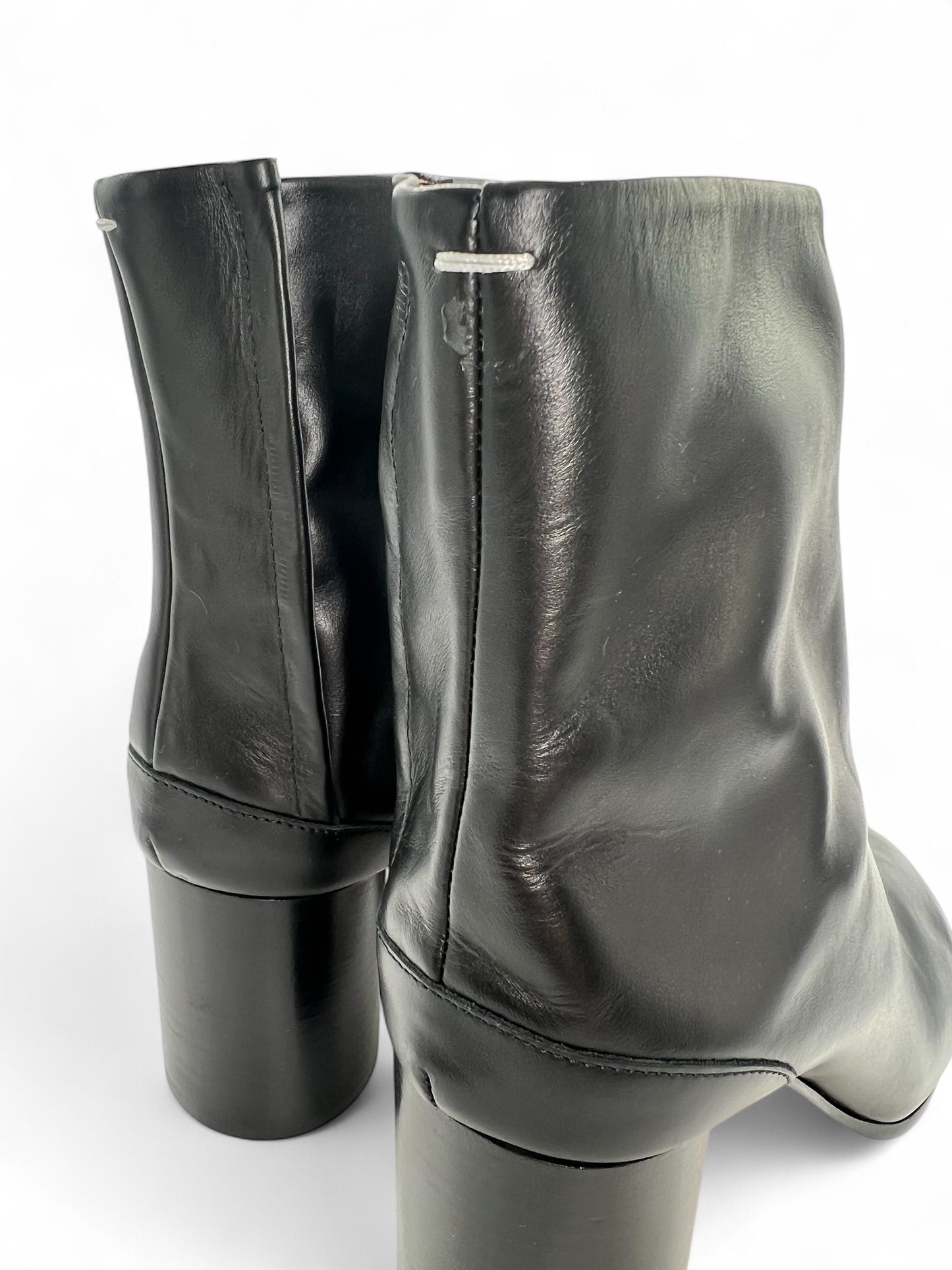 Maison Margiela Black Leather Tabi Boots – Split Toe Ankle Boots – Size 37