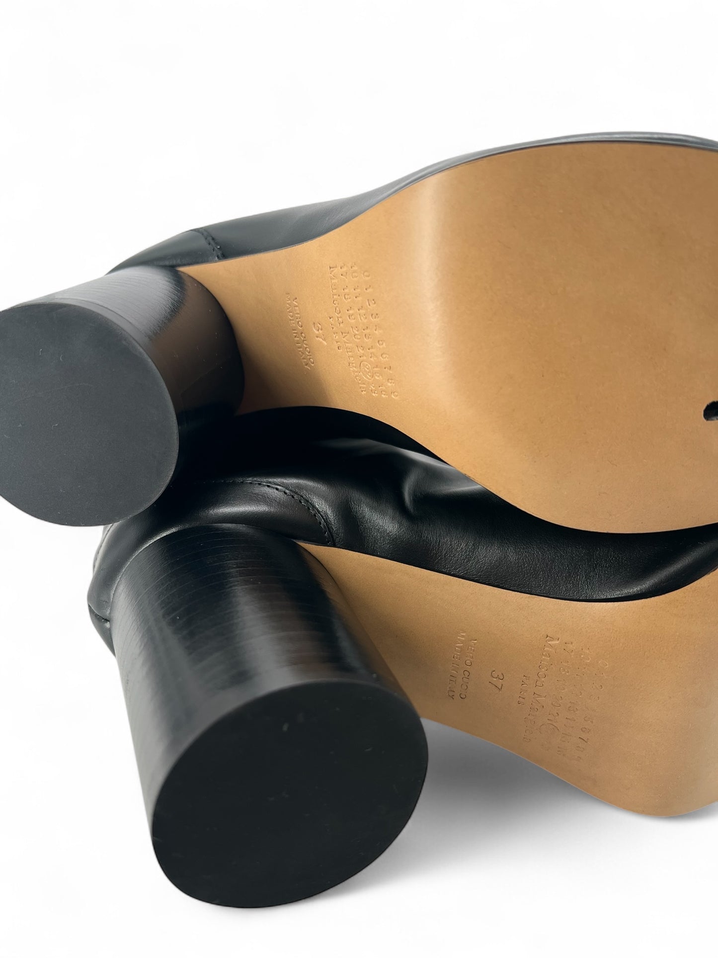 Maison Margiela Black Leather Tabi Boots – Split Toe Ankle Boots – Size 37