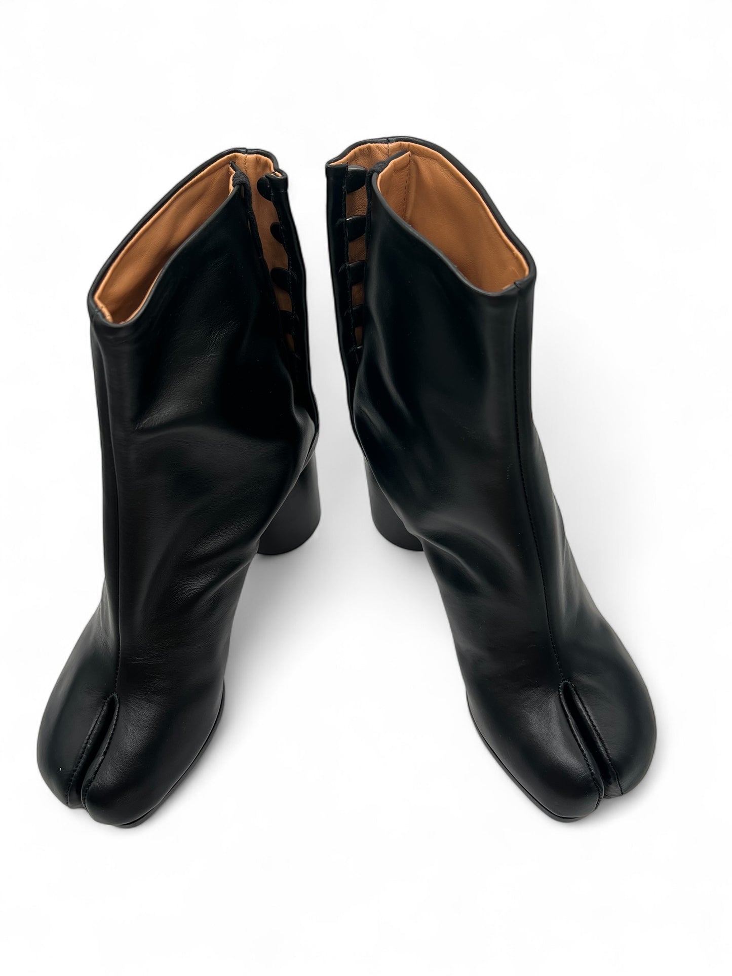 Maison Margiela Black Leather Tabi Boots – Split Toe Ankle Boots – Size 37