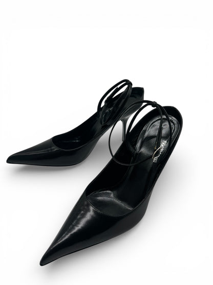 Roberto Cavalli black leather pumps