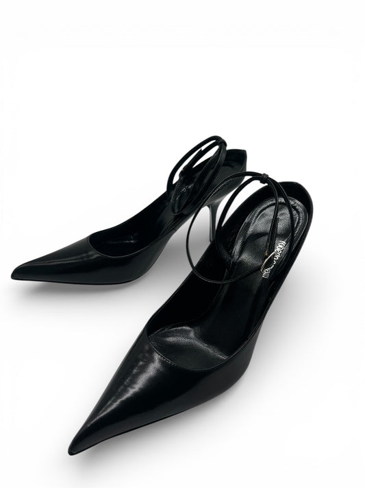 Roberto Cavalli black leather pumps