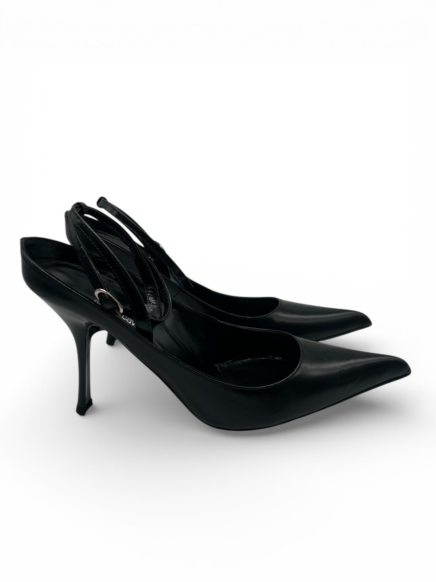 Roberto Cavalli black leather pumps