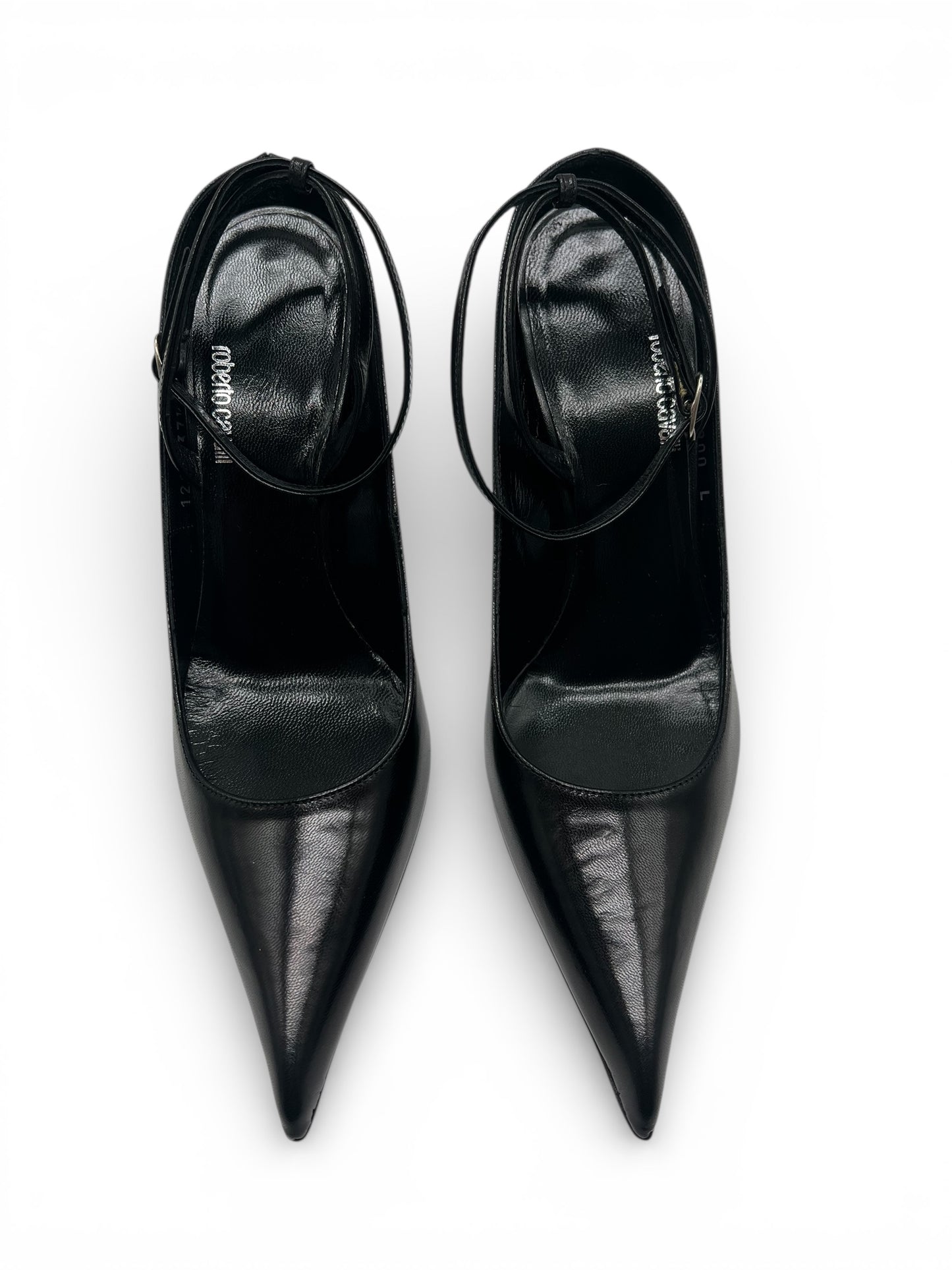 Roberto Cavalli black leather pumps