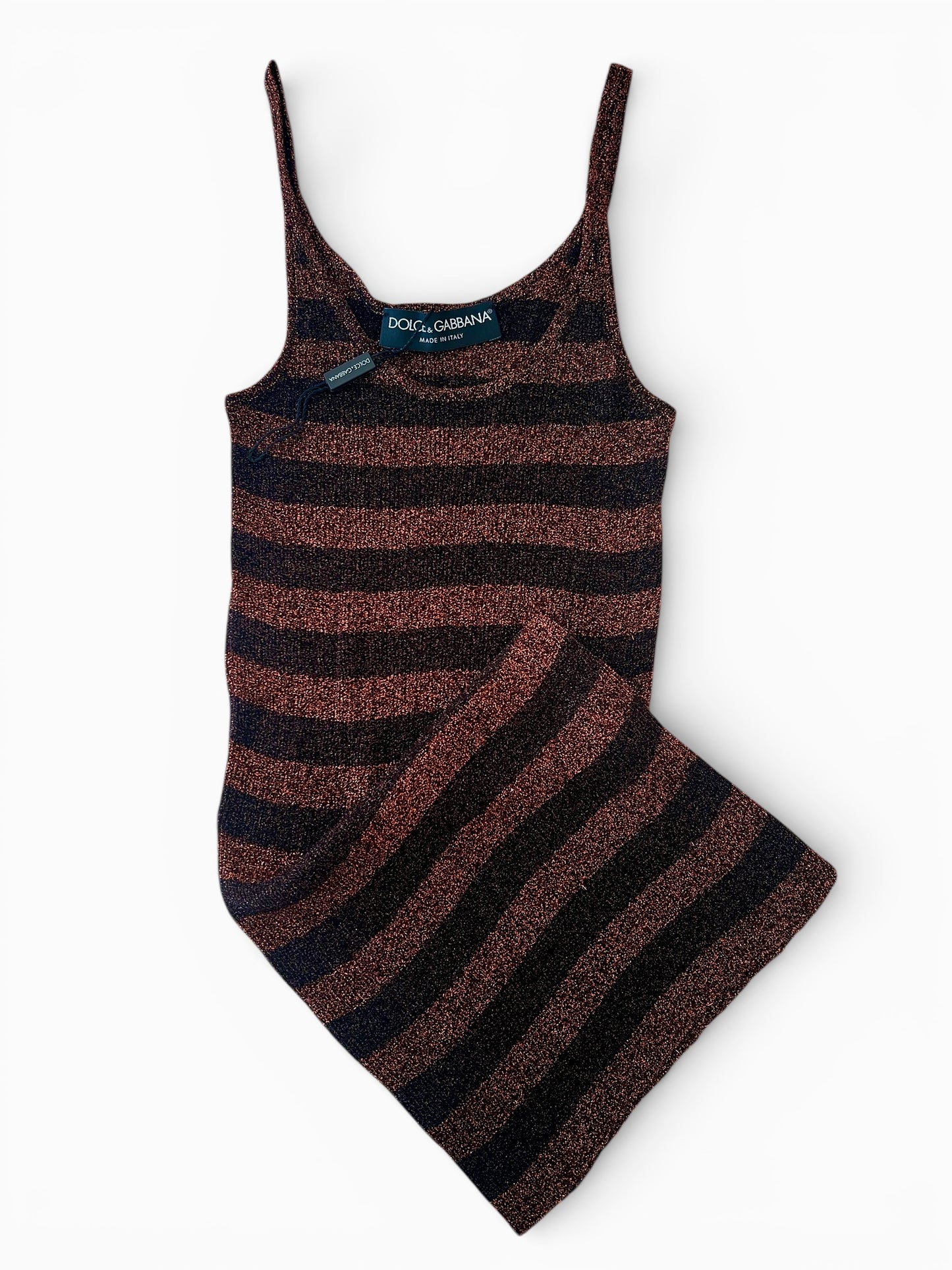 Dolce & Gabbana SS2005 copper lurex tank top