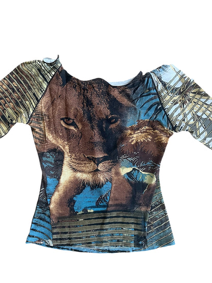 Roberto Cavalli SS2002 Lion Savage Top