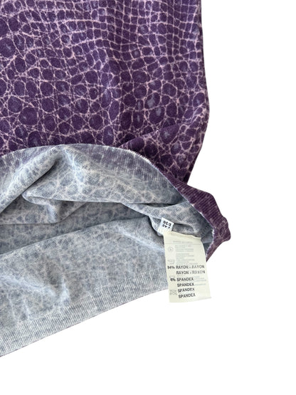Blumarine vintage  Knit Top – Purple Croc Print Turtleneck