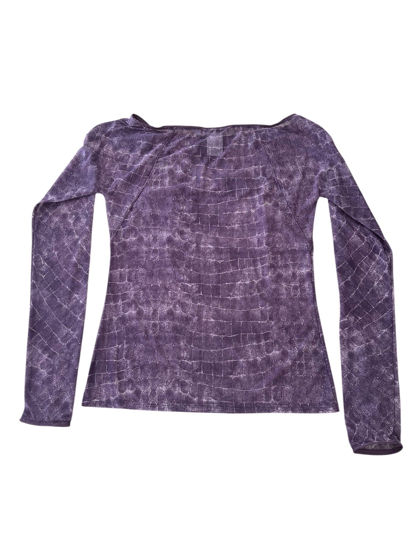 Blumarine Vintage Crocodile Print Two Piece Set – Y2K Embellished Top & Pants – Made in Italy