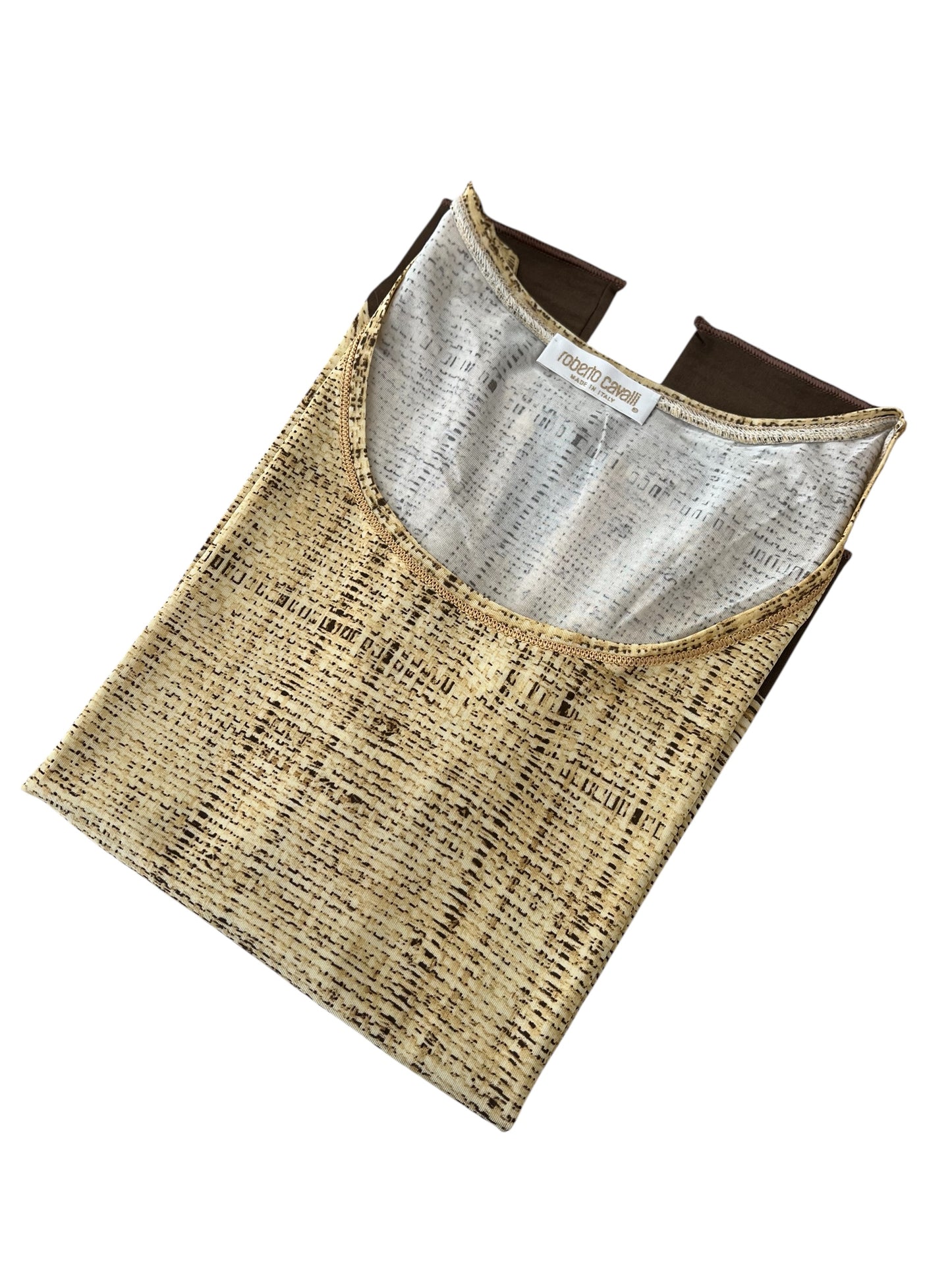 Roberto Cavalli Vintage Printed Long Sleeve Top trompe-l’œil / distressed fabric