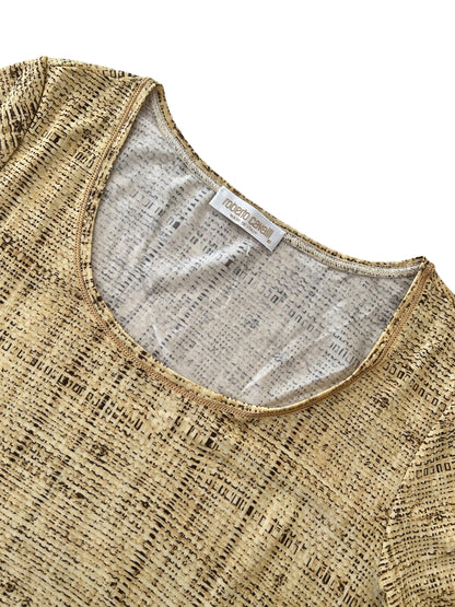 Roberto Cavalli Vintage Printed Long Sleeve Top trompe-l’œil / distressed fabric