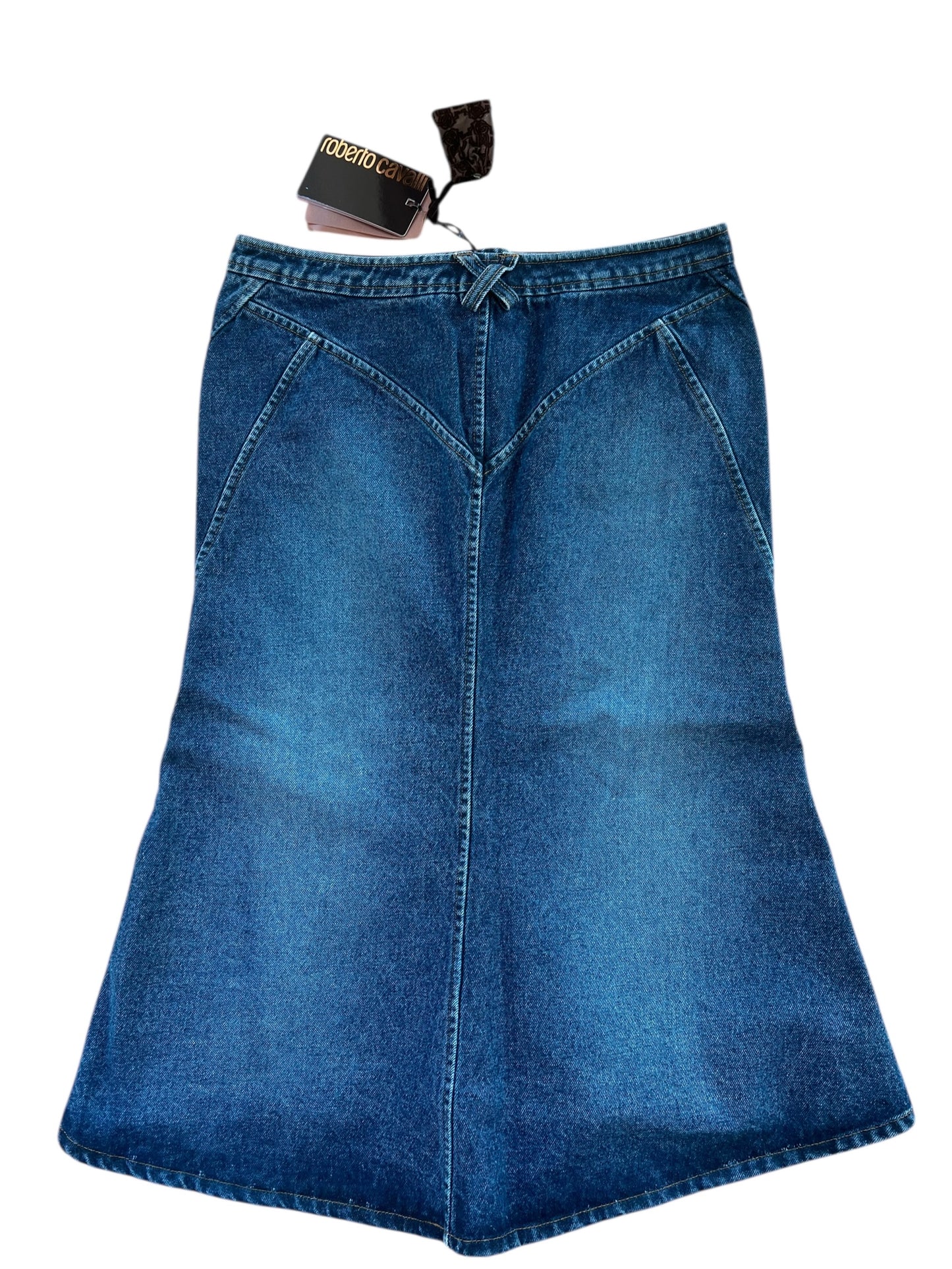 Roberto Cavalli  Denim Skirt | Y2K Low Rise Mermaid Jean Skirt