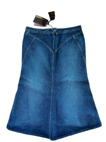Roberto Cavalli  Denim Skirt | Y2K Low Rise Mermaid Jean Skirt