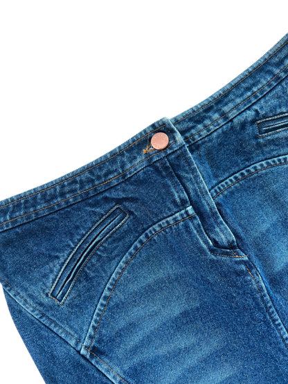 Roberto Cavalli  Denim Skirt | Y2K Low Rise Mermaid Jean Skirt