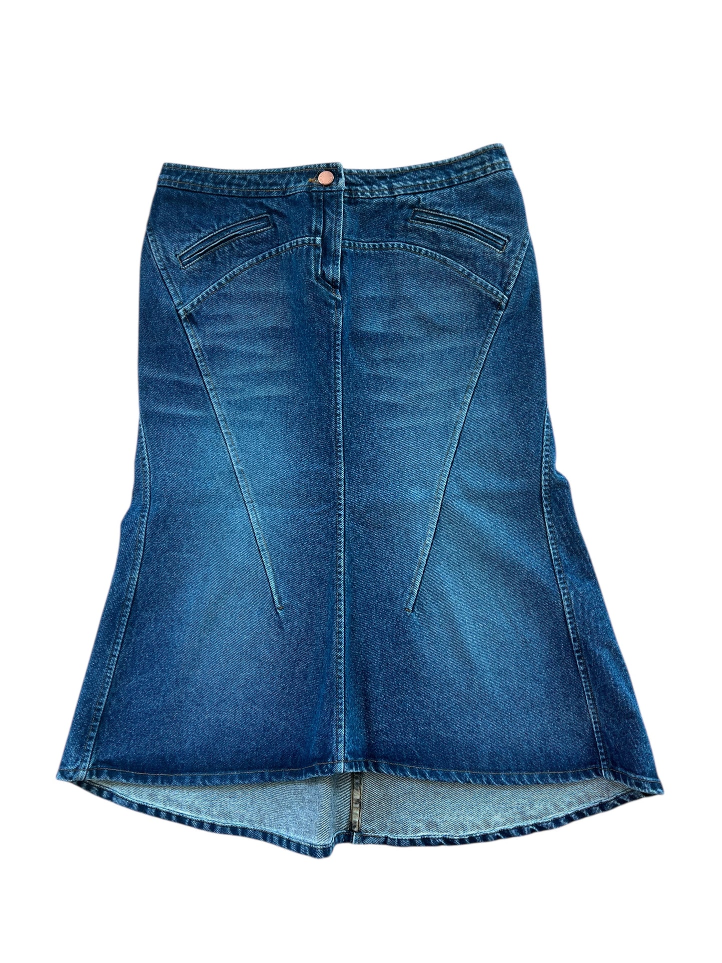 Roberto Cavalli  Denim Skirt | Y2K Low Rise Mermaid Jean Skirt