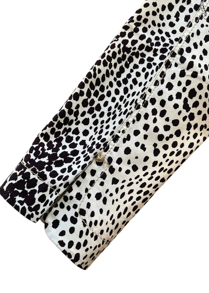 Roberto Cavalli Leopard Print Cropped Pants with RC Jewel Belt Buckle | Y2K Designer Animal Print Trousers