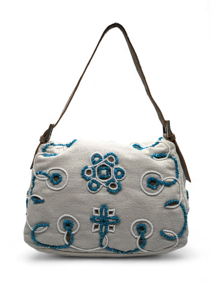 Fendi mamma baguette white/turquoise