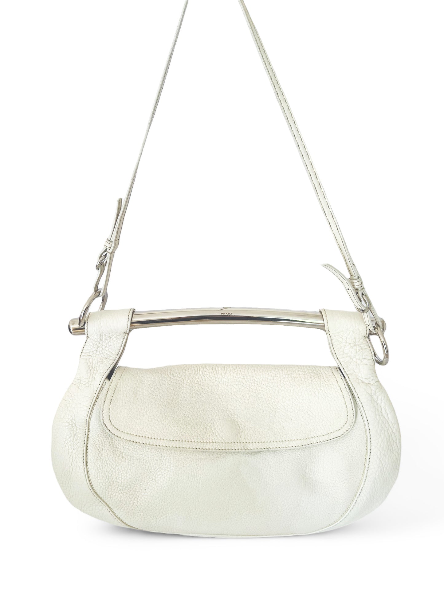 Prada creamy beige leather bag