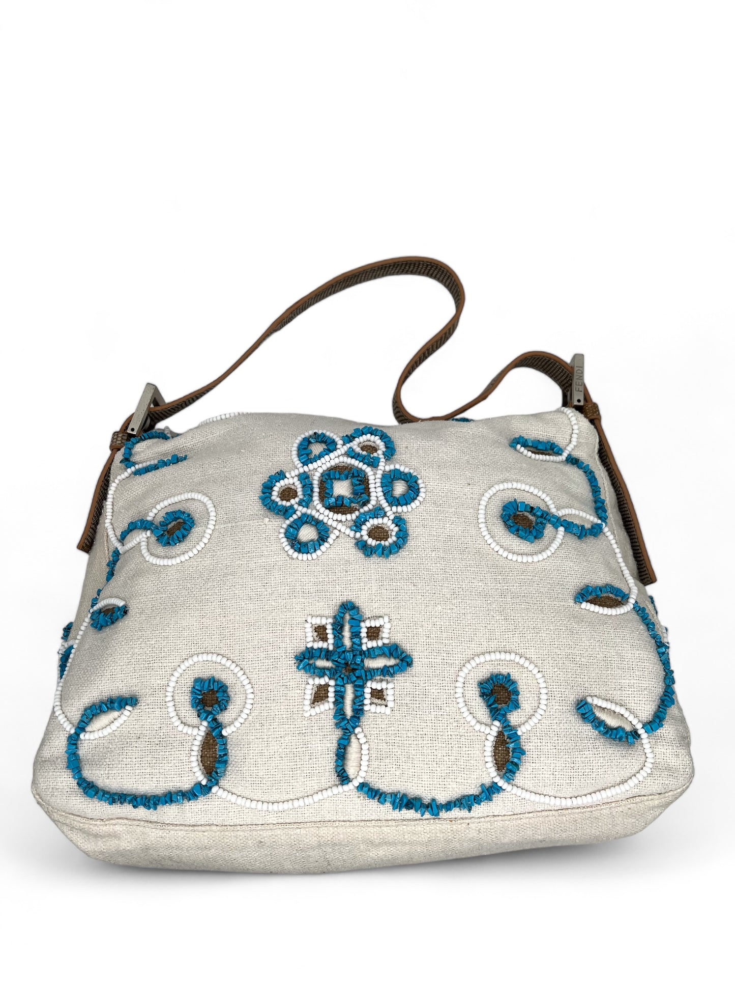 Fendi mamma baguette white/turquoise