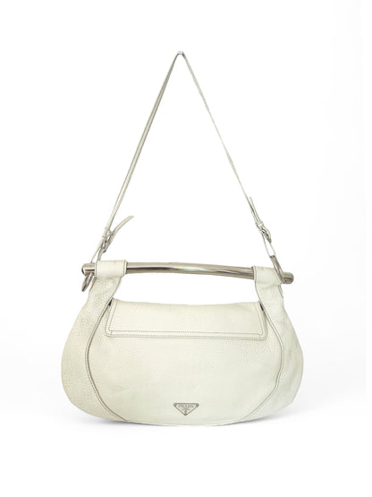 Prada creamy beige leather bag