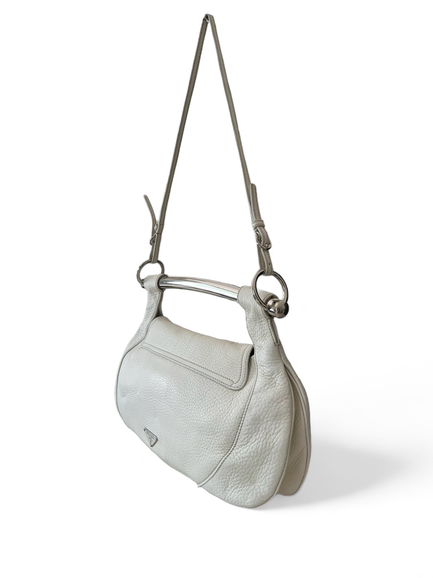 Prada creamy beige leather bag